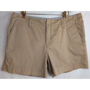 Tommy Hilfiger Size 14 Beige Logo Belt Loops Pockets Women’s Chino Shorts - EUC